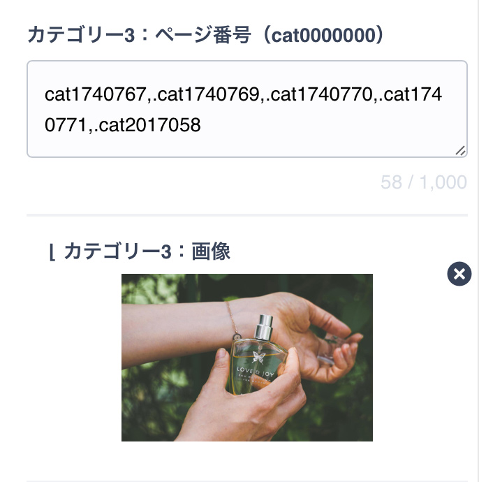 複数カテゴリーの設定例